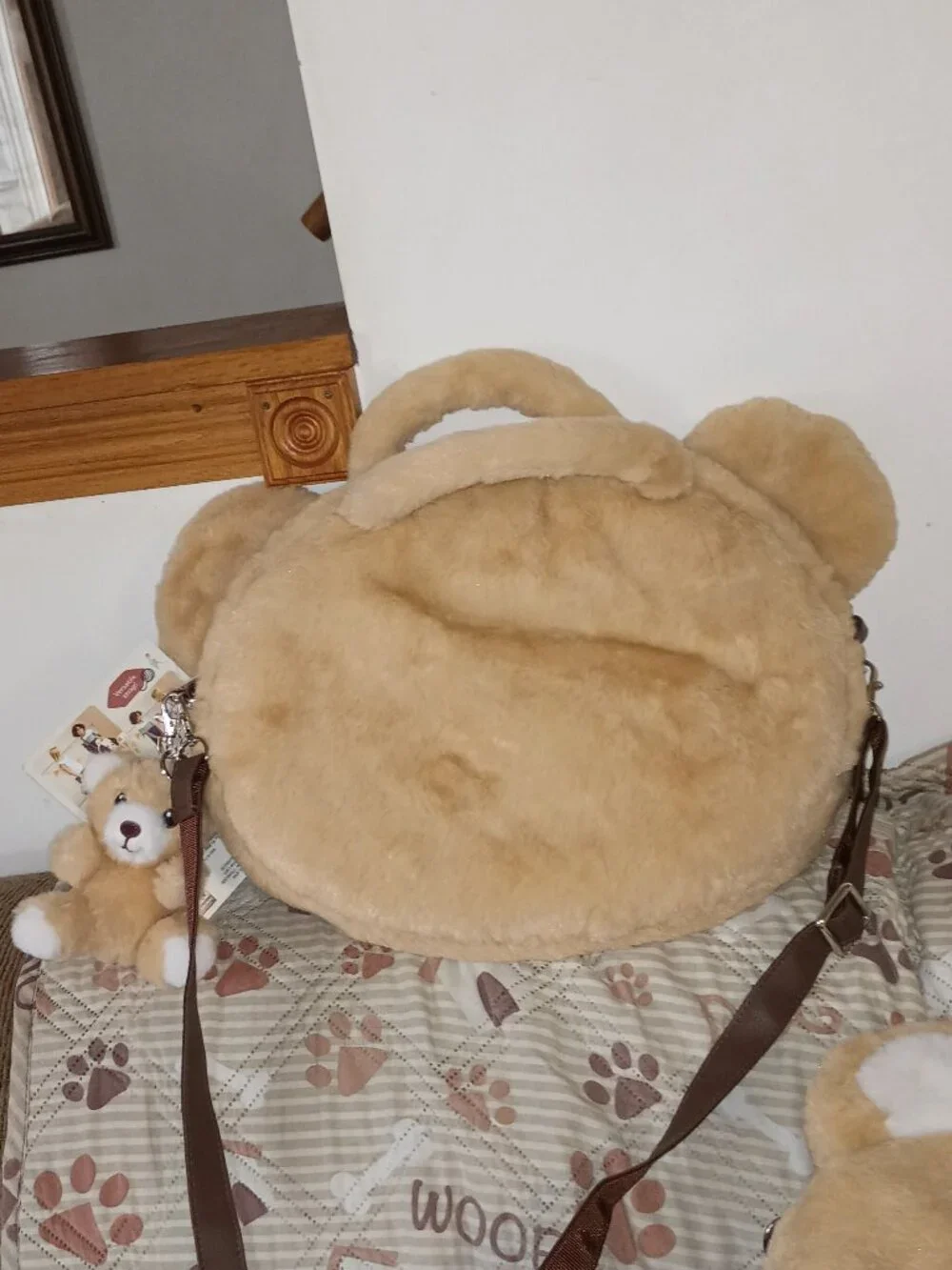 NEW Member's Mark 4-in-1 Plush Pet Bag with Keychain Bear